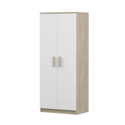 Produktbild von Drehtürenschrank JONAS 06 – Kinderschrank 80 cm Sonoma/Weiß mit sonoma Griffe