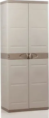 Obrázek produktu pro Plastová skříň Plastiken Titanium, 4 police, 176x70x45cm, béžová a šedohnědá