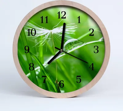 Produktbild von Holzuhr 30fi cm wanduhr - Gras Blumen
