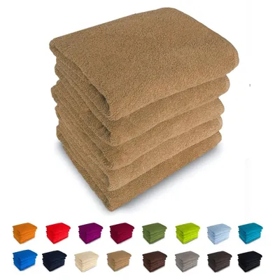 Produktbild von 500g/m2 Handtuch 100% Baumwolle Frottee 50x100 Nr 11 hellbraun