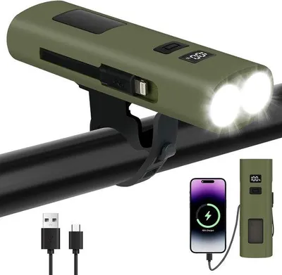 Productafbeelding van Lichtgewicht fietslamp met 6 lichtstanden en oplaadsnelheid - Waterdicht en licht van gewicht