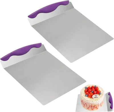 Imagen del producto de Juego de palas para pasteles, de 2 piezas, de acero inoxidable, con mango antideslizante, para pasteles y pizzas