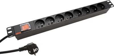 Obrázek produktu pro ROLINE 19.07.1618, Hliník, Černá, 8 AC zásuvky / AC zásuvek, 250 V, 496 mm, 44,4 mm