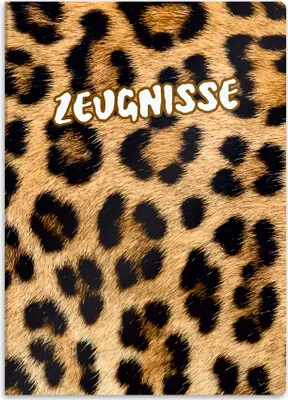 Produktbild von itenga Zeugnismappe A4 Kunststoff Sichtbuch Motiv Leopard Print