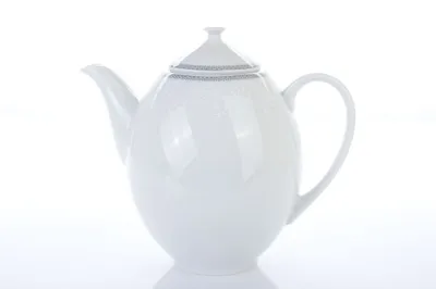Obrázok produktu pre Kanvica na kávu, porcelán, Opal, 1,20 l, biela čipka, sivý okraj, Thun 1794