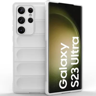Produktbild von Samsung S23 Ultra Hülle, Weich TPU Silikon Stossfest Anti-rutsch Schutzhülle für Samsung Galaxy S23 Ultra Weiß