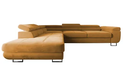 Produktbild von 4ALLHOME Ecksofa Luna mit Schlaffunktion, Couch, Sofa mit Bettkasten, Eckcouch, L-Form Seite: Links, Monolith 48 Gold