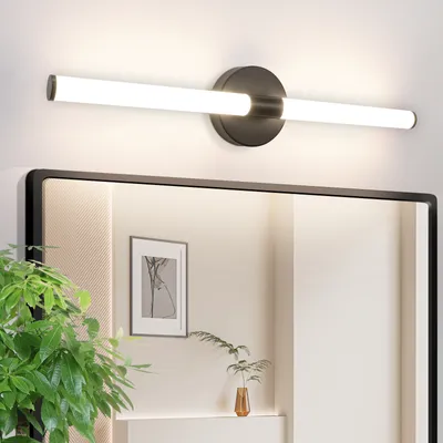 Produktbild von ZMH Spiegelleuchte LED Badlampe Bad Wandlampe 60CM Wand Wasserdicht IP44 8W Badezimmer Lampe Schwarz Wandleuchte 4000K Neutralweiß Modern