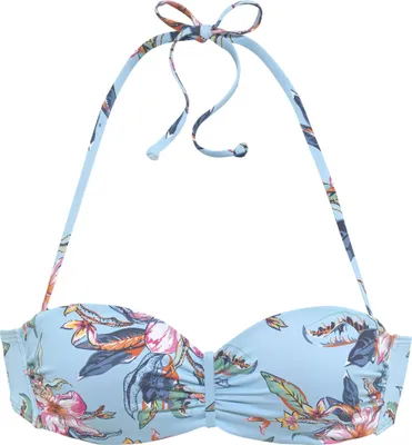 Produktbild von LASCANA Bügel-Bandeau-Bikini-Top Malia hellblau-bedruckt Größe 40 Cup D