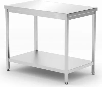 Produktbild von HENDI Mitteltisch mit Ablage – verschraubt, Tiefe 600 mm, Kitchen Line, 1000x600x(H)850mm