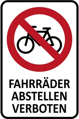 Produktbild von vianmo Holzschild 18x12 cm Fahrräder abstellen verboten Warnschild Hinweisschild