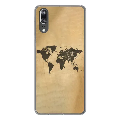 Produktbild von MuchoWow® Handyhülle Schutzhülle Hülle für Huawei P20 Weltkarte - Karte - Sprichwörter Silikon Softcase Handy Hülle - Hardcover