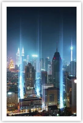 Produktbild von Poster - Poster ohne Rahmen - Stadt Nacht Straße - 61x91,5 cm - Wand Bild - Wanddeko - Wandbilder - Kunstposter - Wandposter - Bilder - Kunstdruck - Wanddekoration - Wandbild - P2XPA61x91-3903