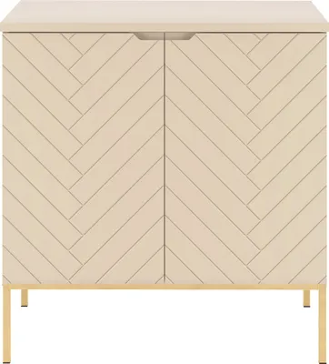 Produktbild von Waschbeckenunterschrank 80 cm breit in kaschmir mit gefrästen Fronten ANGERA-140