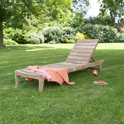 Produktbild von Sonnenliege Teakholz massiv Garten