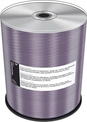 Produktbild von MediaRange MRPL602, DVD-R, 120 mm, Druckbar, Tortenschachtel, 100 Stück(e), 4,7 GB