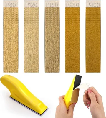 Produktbild von Famanu Schuurset 50 Stück Schleifpapier für Holz und Metall - 80 bis 400 Körnung
