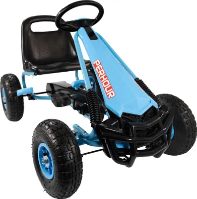 Produktbild von Go Kart Tretfahrzeug blau mit Luftreifen, Kinderfahrzeug ab 3 Jahre