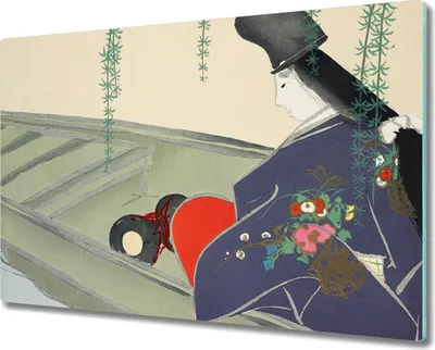 Produktbild von Coloray Hackbrett Herdabdeckplatte 80x52 cm Küchenbrett Kochplattenabdeckung Schneidebrett - Frauen-Kimono