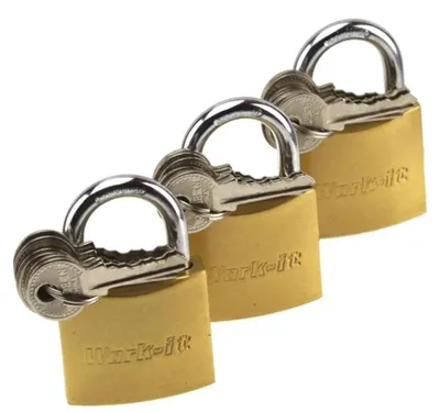 Image de Work-it, jeu de 3 cadenas à fermeture identique 3 serrures 18 clés