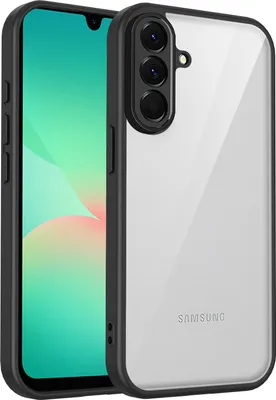 Image de Coque pour Samsung Galaxy A17 transparente avec cadre en TPU, antichoc Noir