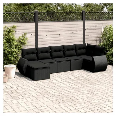 Produktbild von Ecksofa Gartenmöbel Schwarz PE-Rattan 62x62x69cm Terrasse