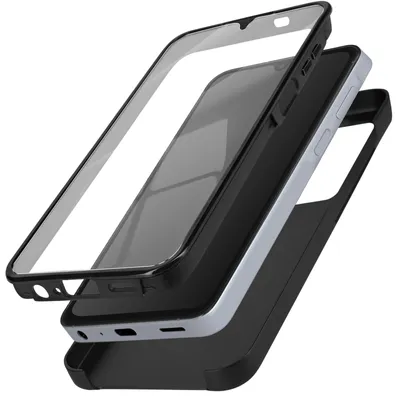 Produktbild von Avizar, 360 Rundumhülle für Samsung Galaxy A25 5G, weiche Vorderseite, Schwarz