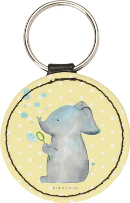 Produktbild von Mr. & Mrs. Panda Schlüsselanhänger Elefant Seifenblasen - Gelb Pastell - Geschenk, klein, Anhänger, Liebesspruch, Heimat, Liebesbeweis, Elefanten, Taschenbaumler, Liebe