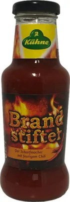 Produktbild von Kühne Würzsauce Brandstifter 6er Pack (6x250ml Flasche) + usy Block