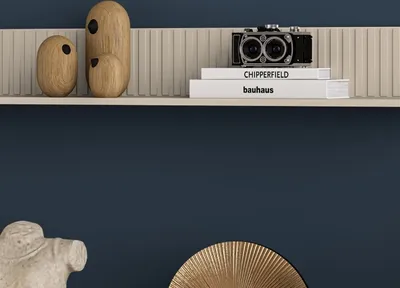Produktbild von KONSIMO Wandregal "DROMA", Creme, Holz, ELEGANT, 120x18x20cm