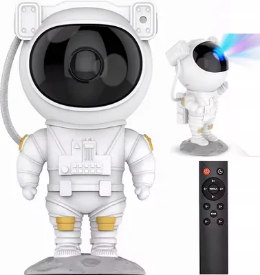 Zdjęcie produktu dla Projektor Gwiazd Astronauta Dla Dzieci Z Pilotem Zdalnego Sterowania 8 Trybów, Obrót I Jasność