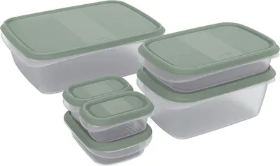 Produktbild von Rotho Frischhaltedosen Set Elements - Vorratsdosen Behälter 6tlg. in versch. Größen - Gefrierdosen bis -20°C - Kühlschrank Aufbewahrungsbox luftdicht