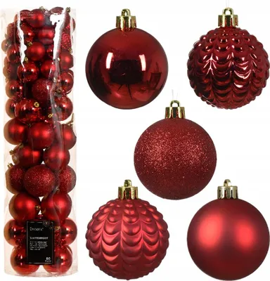 Obrázek produktu pro Červené vánoční koule 80 mm, 4 kusy