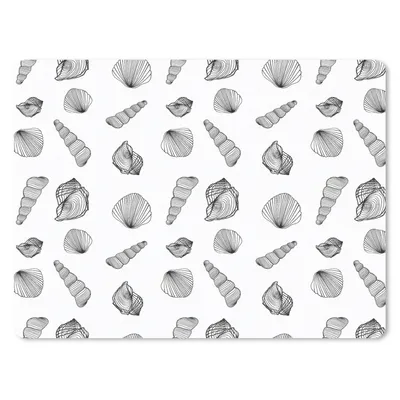 Produktbild von MuchoWow® Mauspad Mousepad Muschel - Schwarz und Weiß - Design 23x19 cm - Mousepads - Maus Mat - Pad - Mausunterlage - Schreibtischunterlage - Mauspad