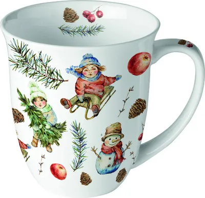 Produktbild von Porzellan-Becher 0,4 L - Playing outside white