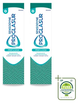 Image de 2 tubes de dentifrice Sensodyne Proglasur Fresh & Clean - 75 ml - Lot de 2