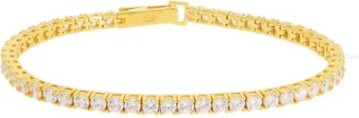 Produktbild von Mabina Damen Armband 925 Silber 533558 Gelbgold plattiert, Zirkonia, Größe M, 18 cm