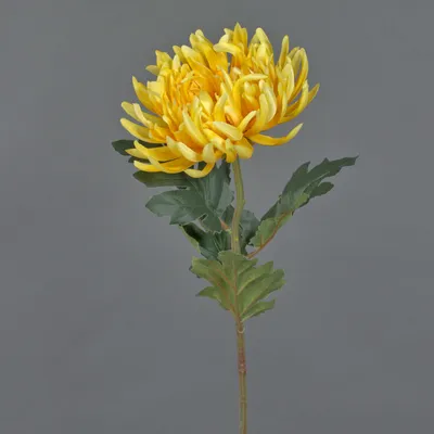 Produktbild von artplants.de Kunstblume Chrysantheme LINGYUN, gelb, 65 cm - Künstlicher Blumenzweig