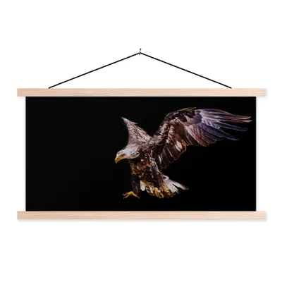 Produktbild von MuchoWow® Textilposter Adler - Vogel - Federn 60x30 cm mit holzfarbenen Rahmen - Dekoration