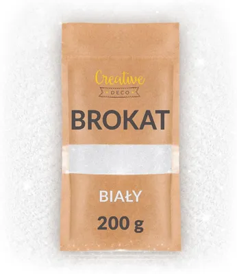 Zdjęcie produktu dla Creative Deco Brokat do farb | 200g | Biały | idealny dodatek do lakieru do paznokci, farb i żywicy epoksydowej | Cienka Warstwa 0,2mm