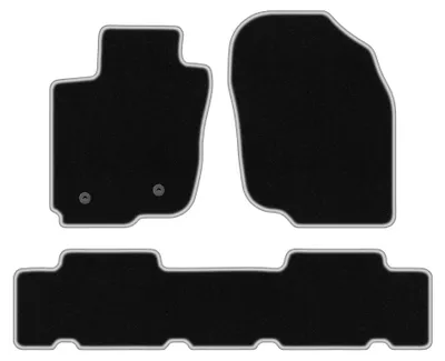 Image de Tapis de sol en moquette pour Toyota RAV4 III 2006-2013 (SUV) – jeu 4 pièces, noir/argent, sur mesure – Wielganizator CARLUX