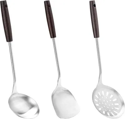 Obrázek produktu pro Sada příslušenství do woku – nerezová ocel – 3 kusy – tepelně odolná