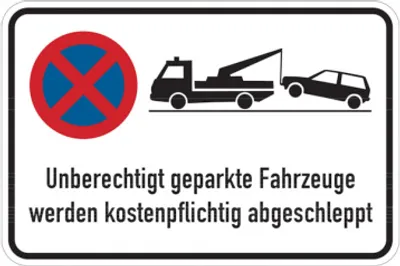 Produktbild von Dreifke® Parkverbotsschild, Unberechtigt geparkte Fahrzeuge & Absolutes Haltv...