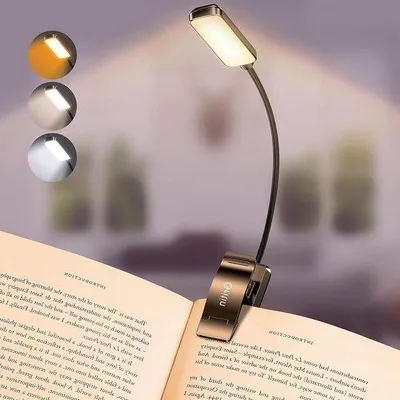 Productafbeelding van Boeklamp - Leeslamp - Oogvriendelijk Lezen - 3 Kleurmodi - Oplaadbaar - Zwart