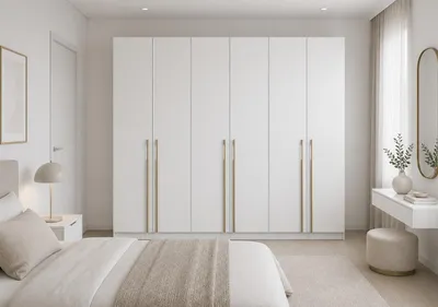 Produktbild von Kleiderschrank 6-türig – moderner Schrank viel Stauraum, Schlafzimmer Garderobenschrank - Schrank Glamy 6D - Weiß