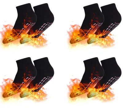 Produktbild von Selbsterwärmende Socken 4 Paar, Winterthermostaten Mit Selbstheizender Sohle, Heizsocken Für Damen Und Herren Für Outdoor-Aktivitäten