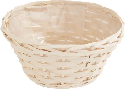 Produktbild von Weiden-Pflanzkorb creme mit Kunststofffolie, 22 cm Durchmesser, 11 cm Höhe