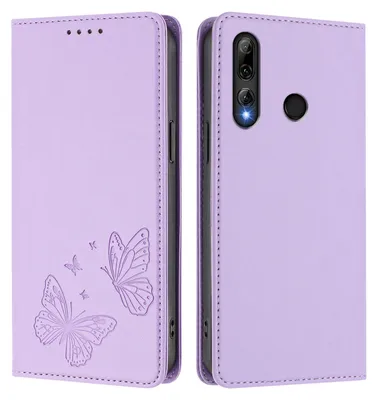 Obrázek produktu pro Kožené pouzdro pro Honor 20 Lite/Honor 10i, motýlí ražbou, peněženkové flip pouzdro se stojánkem Světle fialová