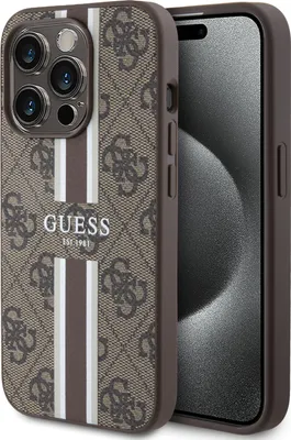 Produktbild von Guess iPhone 15 Pro Back cover case - 4G printed stripes - Brown