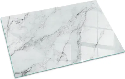 Produktbild von Marmormuster mit Aderung – Glasbodenplatte für – Kaminofen – Kaminplatte Glas – Schutzglas – Funkenschutzplatte –Glasbodenplatte Feuerfeste – Hitzeschutzplatte – Bodenschutz aus Glas – 100x70 cm